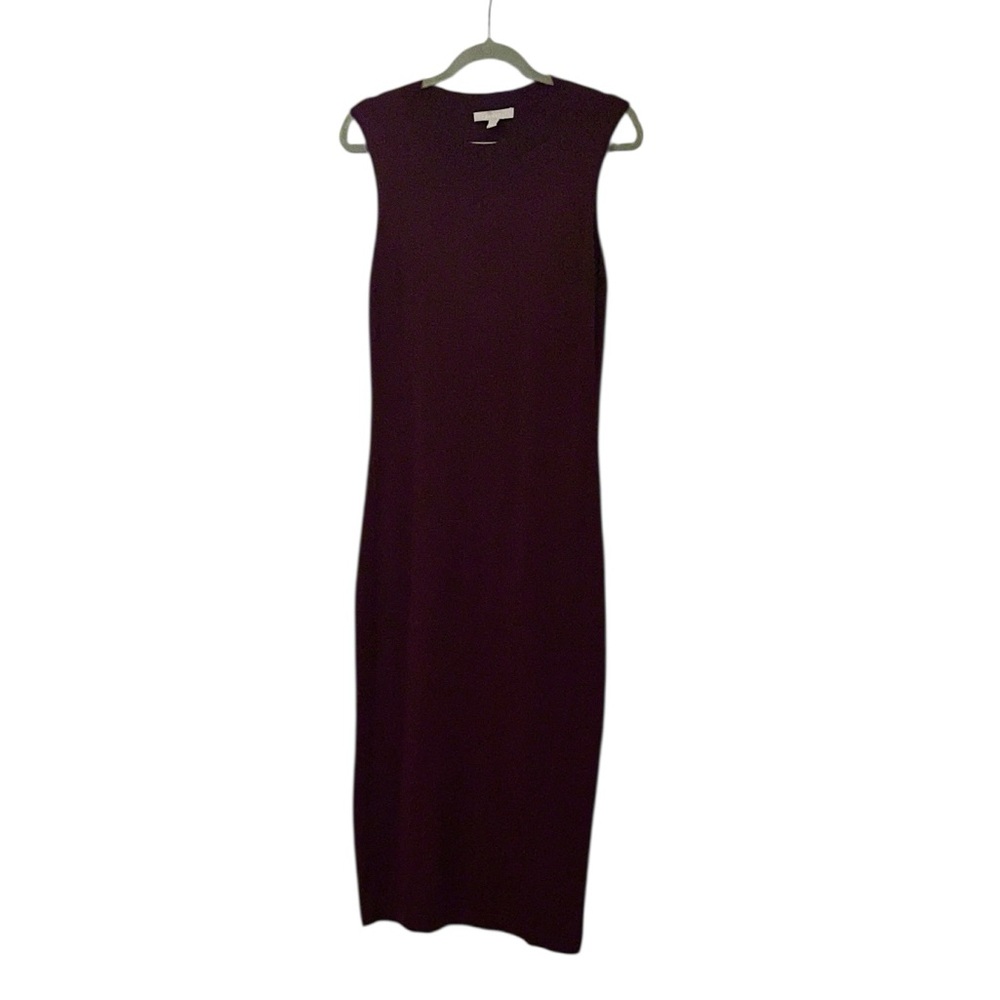 Chelsea28 Burgundy Crewneck Sleeveless Midi Sweater Dress Size - Picture 3 of 9